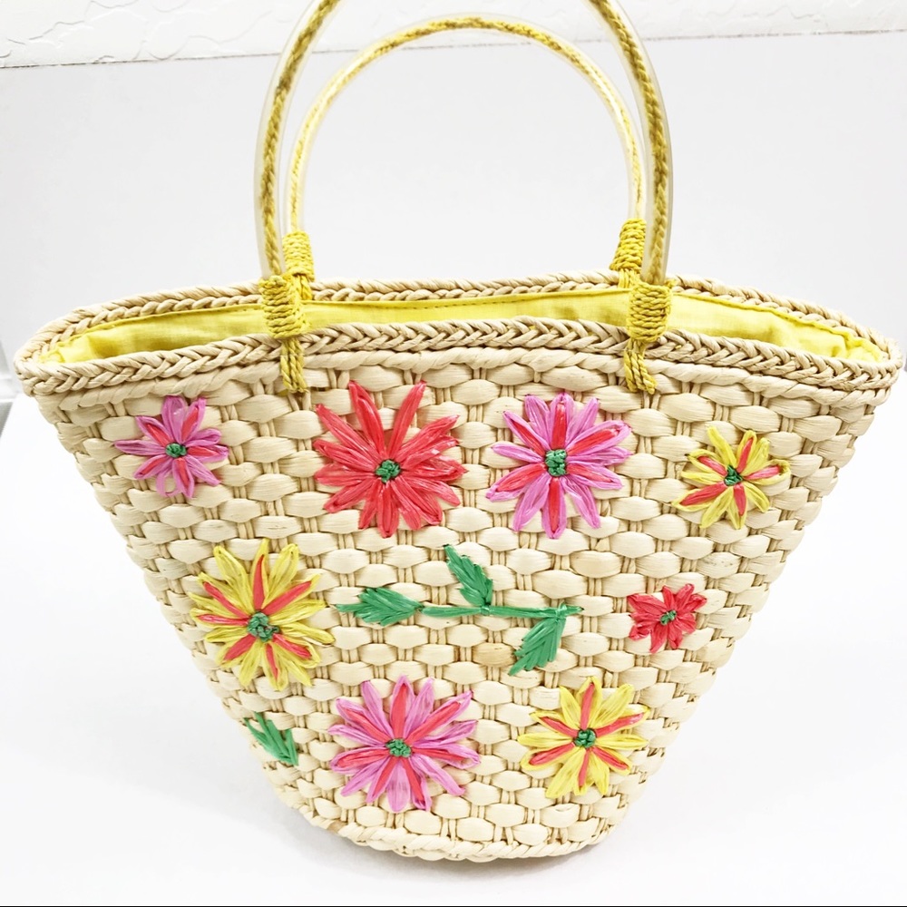 Charter Club Floral Straw Bag